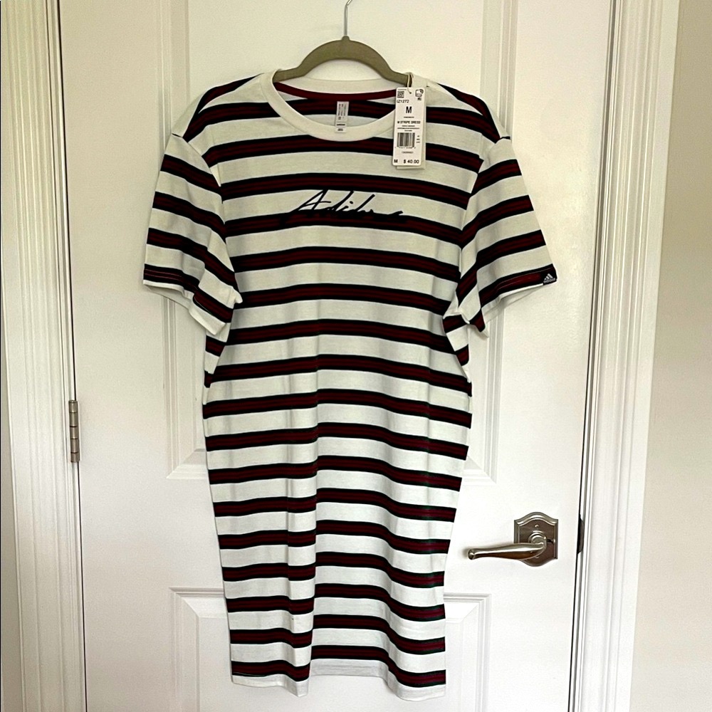 adidas Black and White Striped Dress
